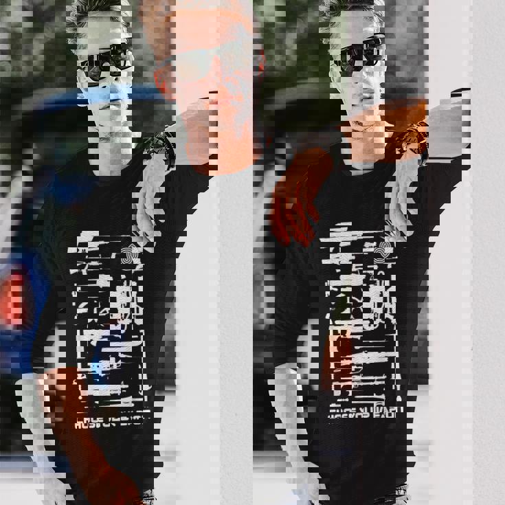 80年代映画 武器 サイエンスフィクションとホラーを選択 長袖Tシャツ 彼への贈り物