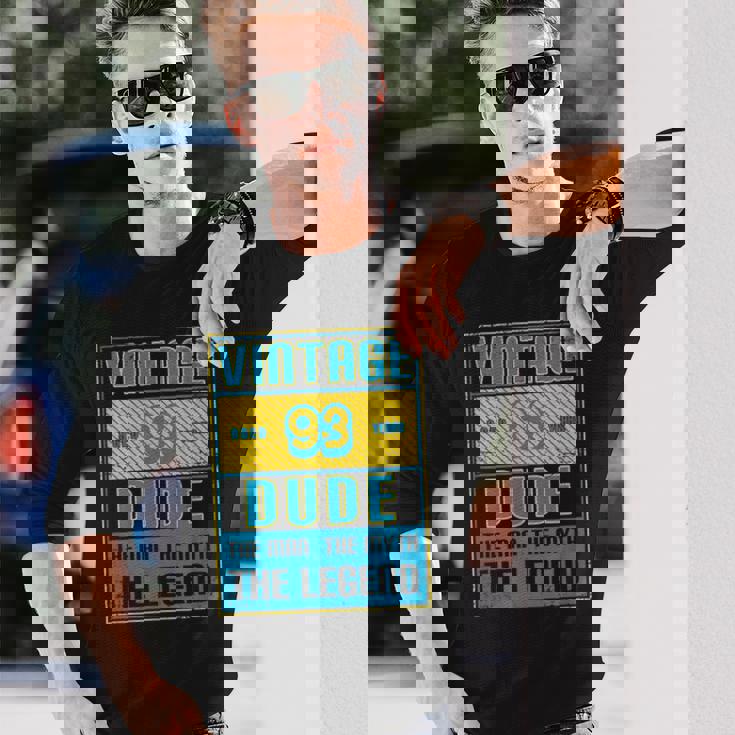 93歳の誕生日ギフト 男性用 93歳 ヴィンテージ お父さん 1927 長袖Tシャツ 彼への贈り物