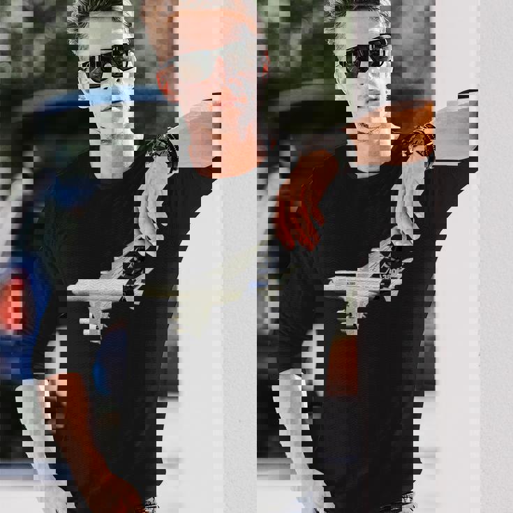 A380旅客機、航空会社、ジェット機、飛行機 長袖Tシャツ 彼への贈り物