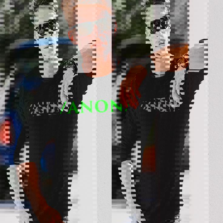 Anon Anonymous Onymous Online Lurk プロフィール ソーシャルメディア 長袖Tシャツ 彼への贈り物