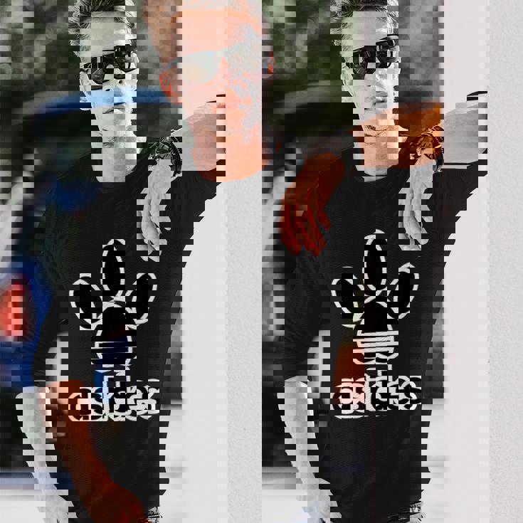 Asides アシデス Asides 足です。肉球です。【変なtシャツ屋さん】スポーツ ブランド パロディ 面白デザイン 長袖Tシャツ 彼への贈り物