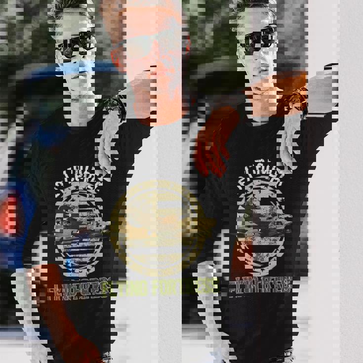 B-17 空飛ぶ要塞爆撃機 第二次世界大戦 飛行機 長袖Tシャツ 彼への贈り物