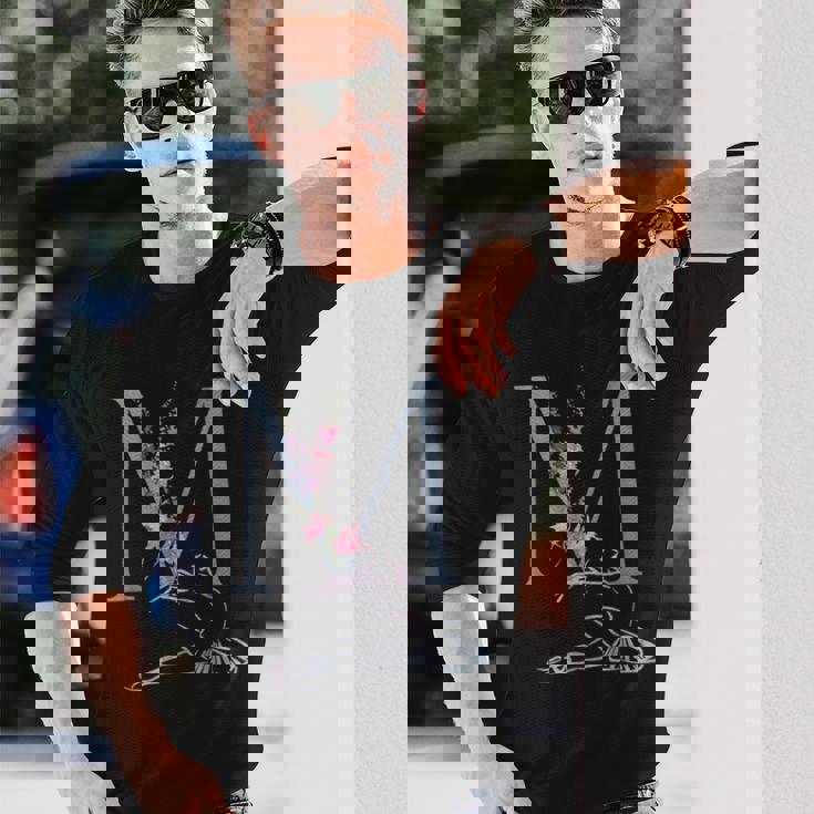 Balla バレリーナ イニシャル 名 M ダンス モノグラム バレエ 長袖Tシャツ 彼への贈り物