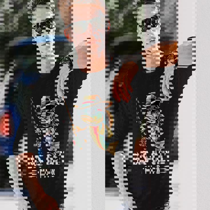 Bass-Ically I'm A Pro バスフィッシングアパレル メンズ キッズ 長袖Tシャツ 彼への贈り物