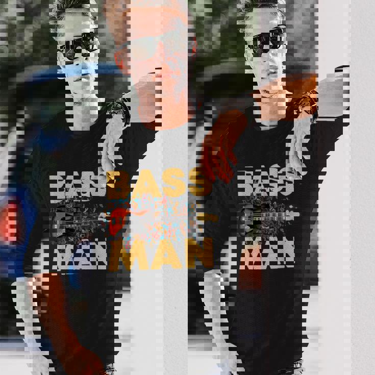 Bass Man 面白いバスプレーヤー ギタリスト ベーシスト ミュージシャン 長袖Tシャツ 彼への贈り物