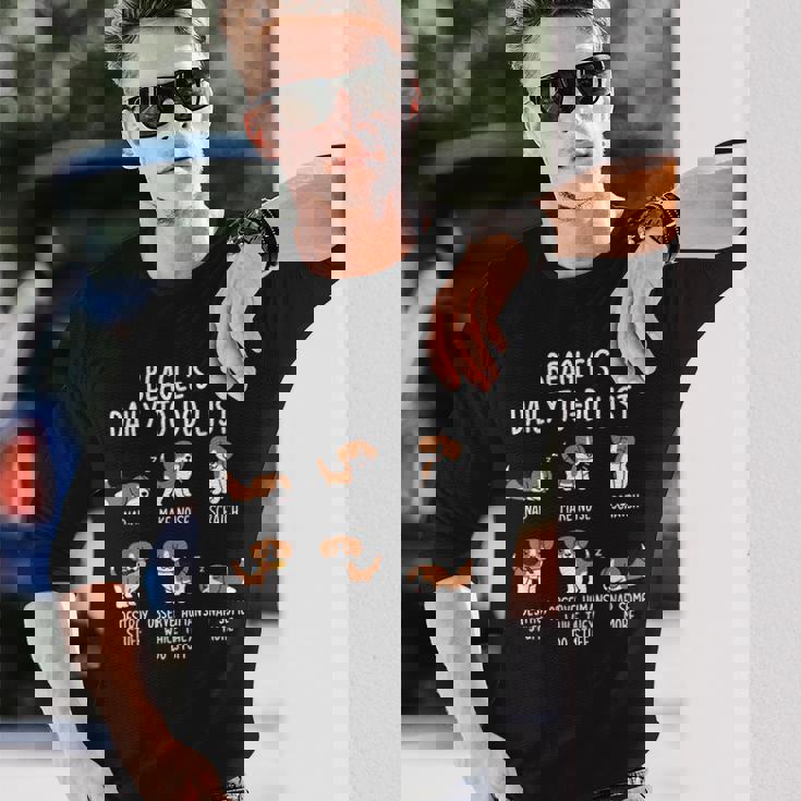 Beagle Daily To Doリストドッグ 長袖Tシャツ 彼への贈り物