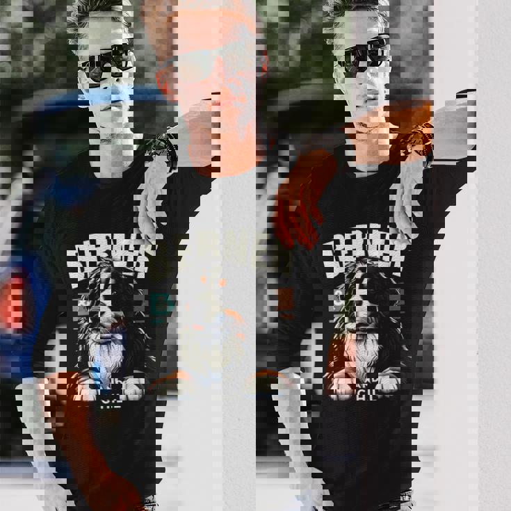 Berner And Chill バーニーズマウンテンドッグ 面白いグラフィックtシャツ 長袖Tシャツ 彼への贈り物