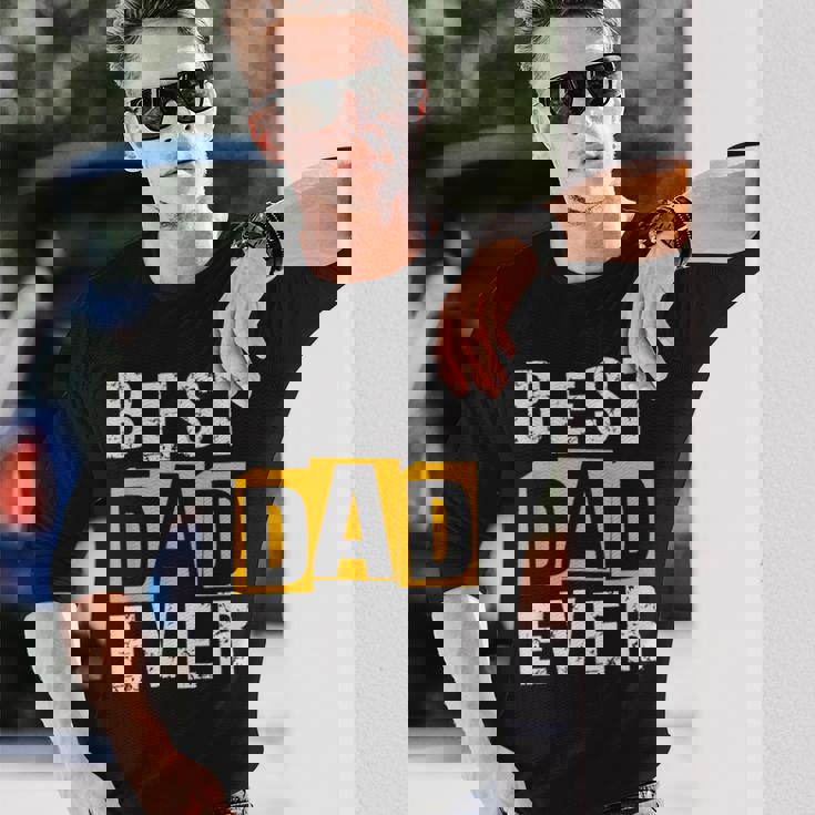 Best Dad Ever ヴィンテージ 父の日 おもしろ お父さん メンズ 夫 長袖Tシャツ 彼への贈り物