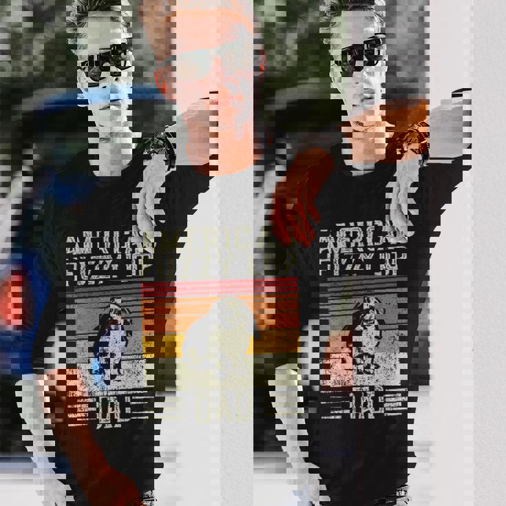 Best Rabbit Dad ヴィンテージアメリカンファジーロップ 長袖Tシャツ 彼への贈り物