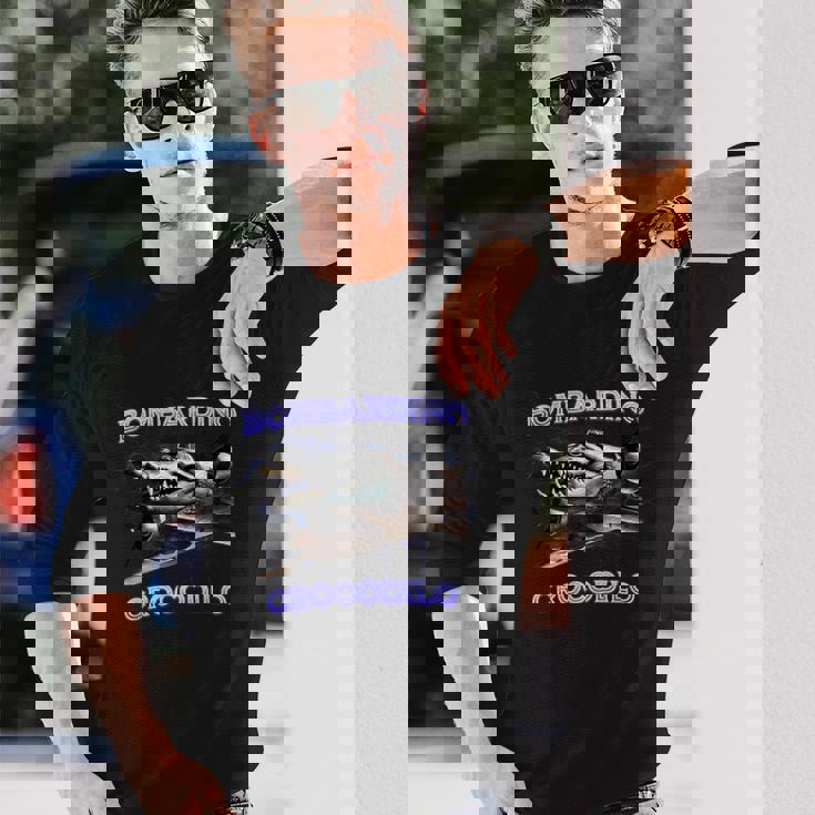 Bombardino Crocodilo Bootleg Brainrot イタリアン ブレイン ミーム 長袖Tシャツ 彼への贈り物