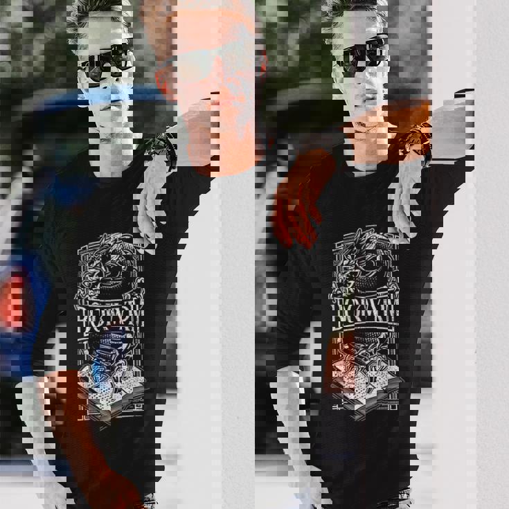 Book Wyrm Bookwyrm ドラゴンリーディングラバー アンティーク調 長袖Tシャツ 彼への贈り物