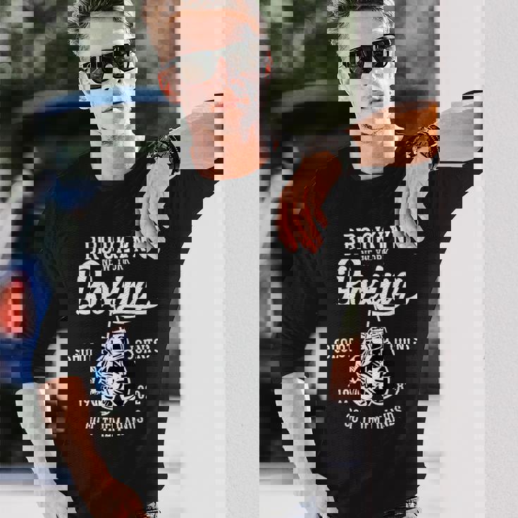 Brooklyn New York ボクシング スローバック 長袖Tシャツ 彼への贈り物