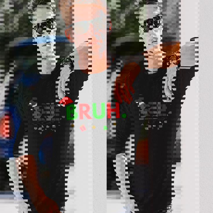 Bruh Meme aying Bro Greeting Ns Boys Christmas 長袖Tシャツ 彼への贈り物