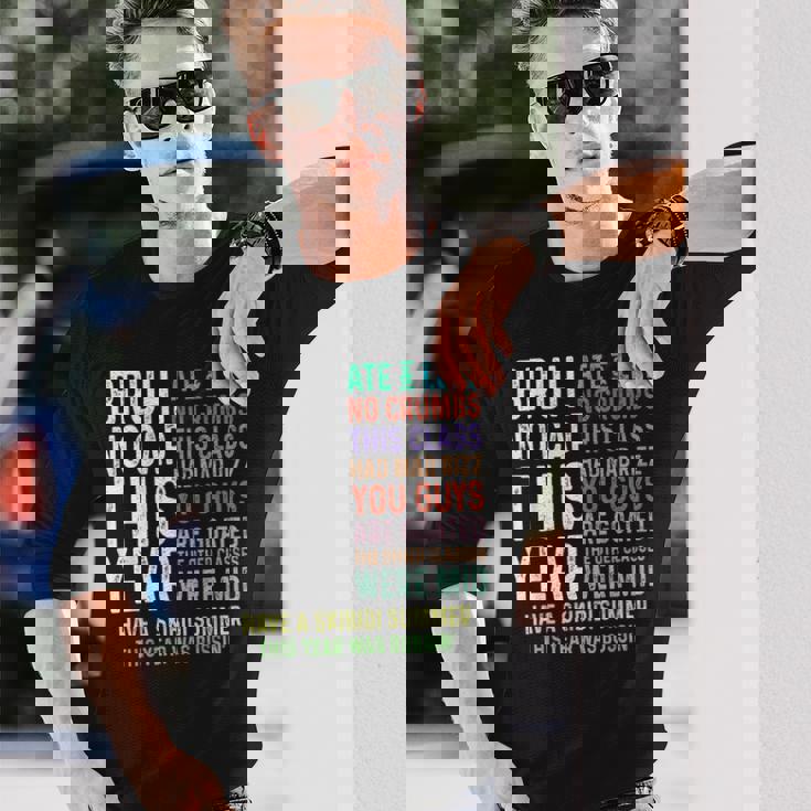 Bruh This Year Was Goated No Cap 面白い 学校最後の日 長袖Tシャツ 彼への贈り物