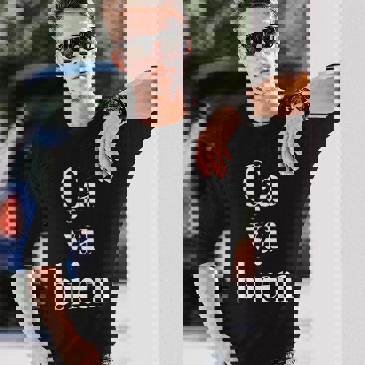 Caa Bien《サヴァビアン》【フランス語 文字】《白文字 ホワイト》メッセージ かわいい おしゃれ 長袖Tシャツ 彼への贈り物