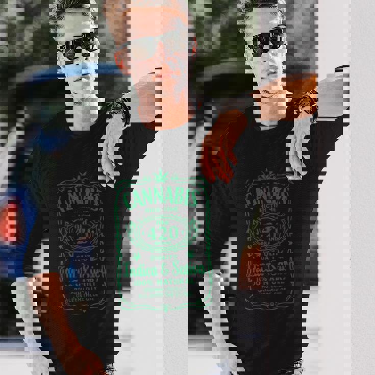 Cannabis High Time Old 420品質インディカ&サティバウィードtシャツ 長袖Tシャツ 彼への贈り物