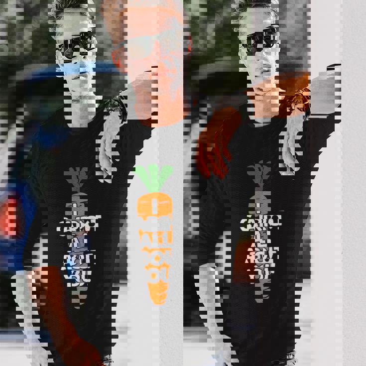 I Carrot All About You 面白い 野菜しゃれ 野菜愛好家 長袖Tシャツ 彼への贈り物