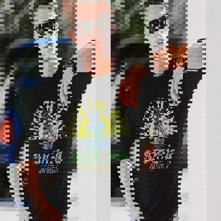 Catch Wave サンタクルーズ サーフィン カリフォルニアサーファー 長袖Tシャツ 彼への贈り物