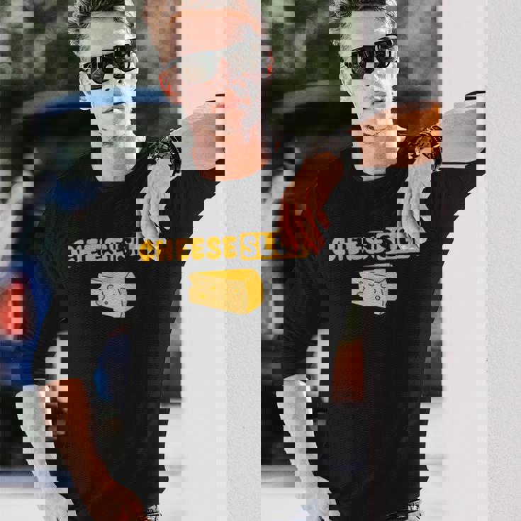 Cheeselut ファニーチーズ愛好家 乳製品 カード ユーモア メンズ レディース 長袖Tシャツ 彼への贈り物