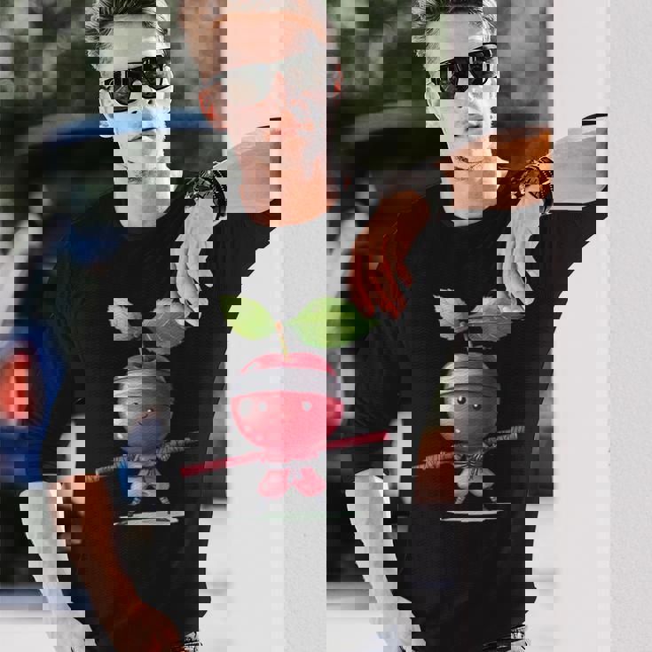 Cherry Ninja かわいいtシャツ 長袖Tシャツ 彼への贈り物