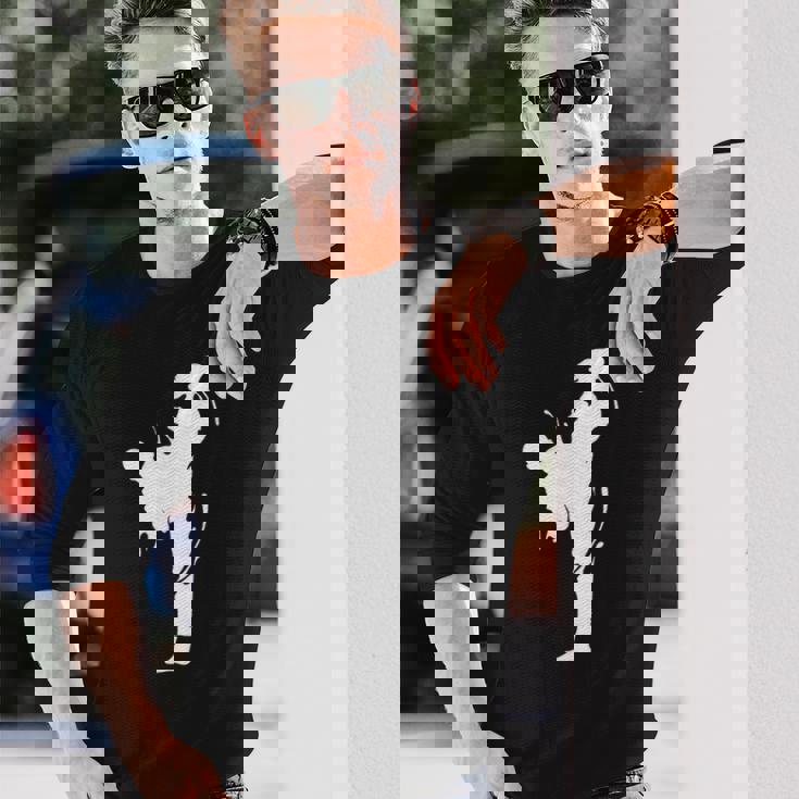 Cool Taekwondo Man Fighting Graphic & Cool s 長袖Tシャツ 彼への贈り物