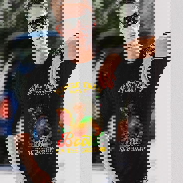 Cowgirl Boots On The Ground Junenth Where Them Fans At Long Sleeve T-Shirt Gifts for Him Cowgirl Boots On The Ground Junenth Where Them Fans At Long Sleeve T-Shirt Gifts for Him