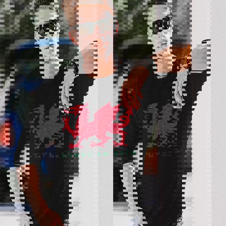 Cymru Am Byth ウェールズ ラグビー ドラゴンウェールズ プレイヤープライドギフト 長袖Tシャツ 彼への贈り物