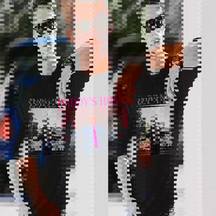 Daddy's Home President Donald Trump 2024 Pink Trump 長袖Tシャツ 彼への贈り物