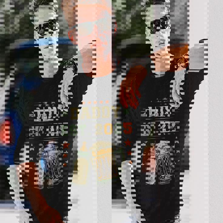 Daddy Est 2025 年のパパ 初めての父の日 新しい父親 若い父親 長袖Tシャツ 彼への贈り物