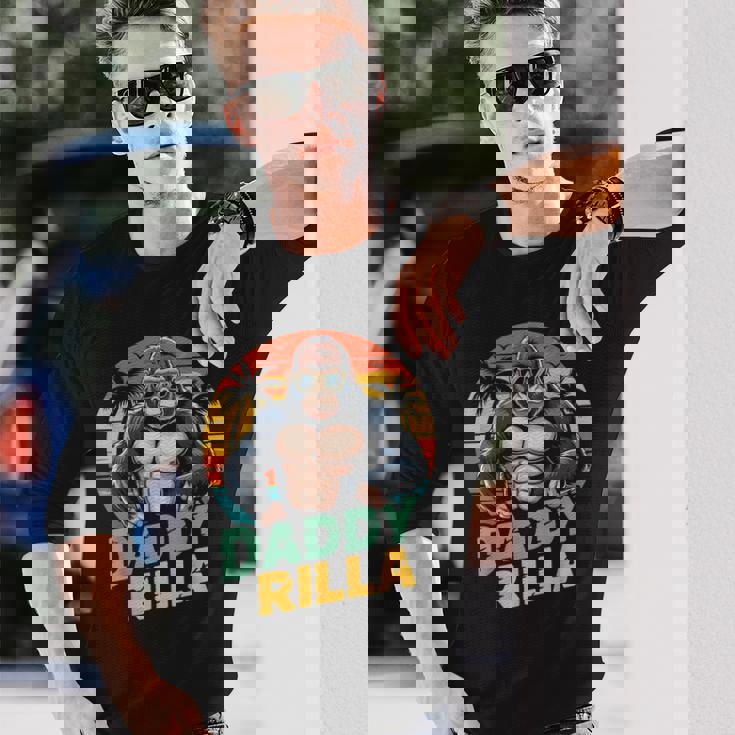 Daddy Rilla Gorilla Dad 父の日ギフト お父さんへのギフト 長袖Tシャツ 彼への贈り物