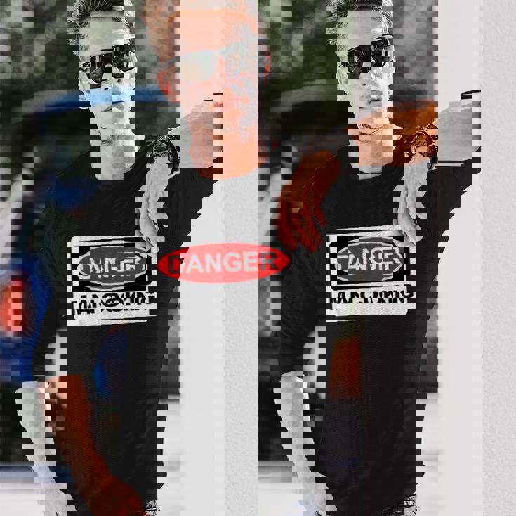 Danger Man Cooking Bbqign 長袖Tシャツ 彼への贈り物