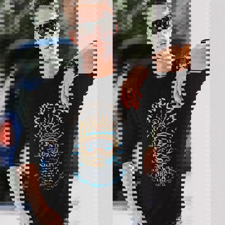 Diving Dad スキューバダイビングまたはフリーダイビング 父の日ダイバー 長袖Tシャツ 彼への贈り物