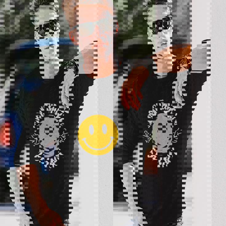 Don't Worry We Be Happymile Face レトロ グルービー 70年代 長袖Tシャツ 彼への贈り物