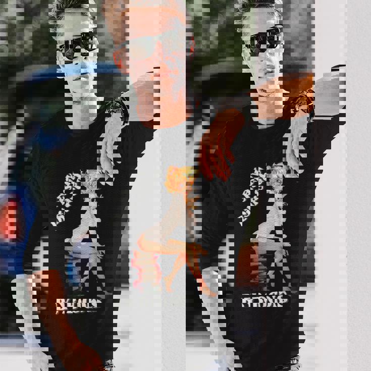 Easily-Distracted By Books ピンナップガール セクシーアニメ レトロアート 長袖Tシャツ 彼への贈り物