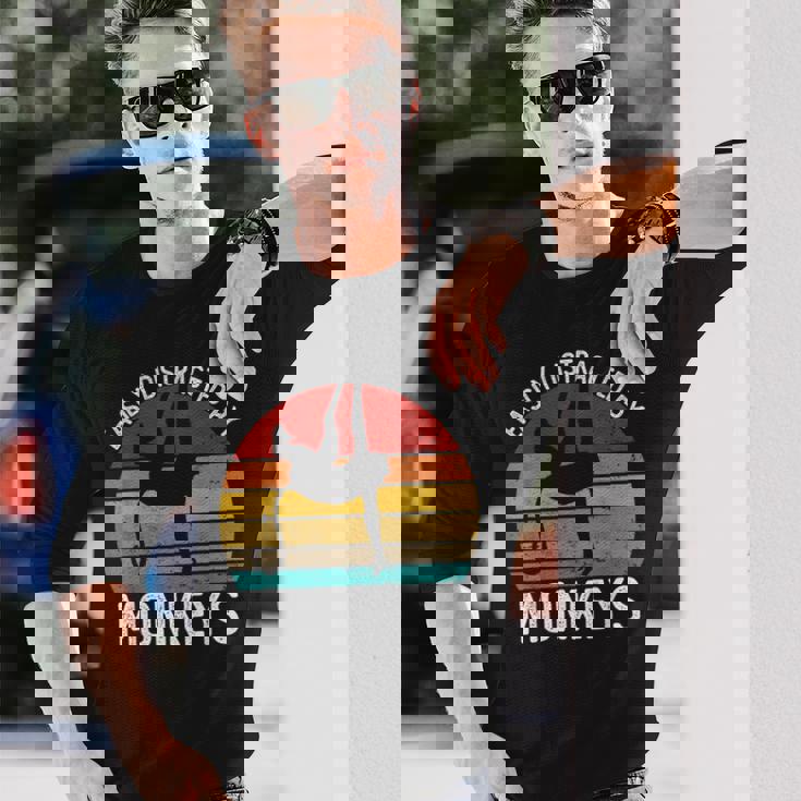 Easy Distracted By Monkeys シャツ ビンテージモンキー 長袖Tシャツ 彼への贈り物