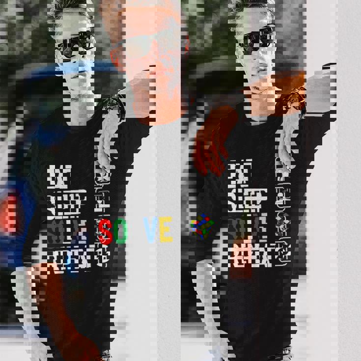 Eatleepolve Repeat キューブゲーム ルービックtシャツ 長袖Tシャツ 彼への贈り物