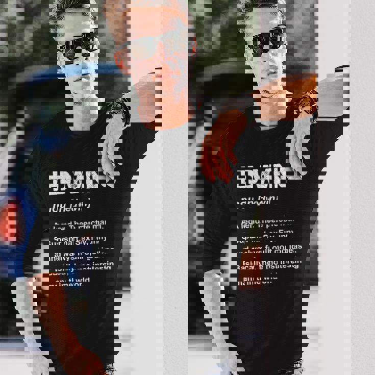 Edwin 名前 長袖tシャツ 長袖Tシャツ 彼への贈り物