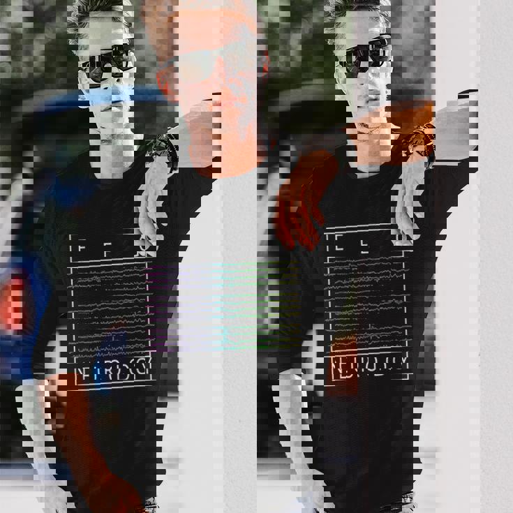 Eeg技術者 神経学 カラフルな脳波 Eeg 長袖Tシャツ 彼への贈り物