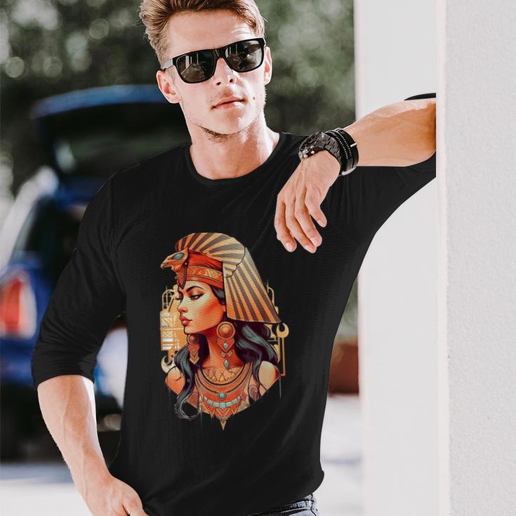 Egipto Reina Cleopatra Camiseta de manga larga Regalos para él