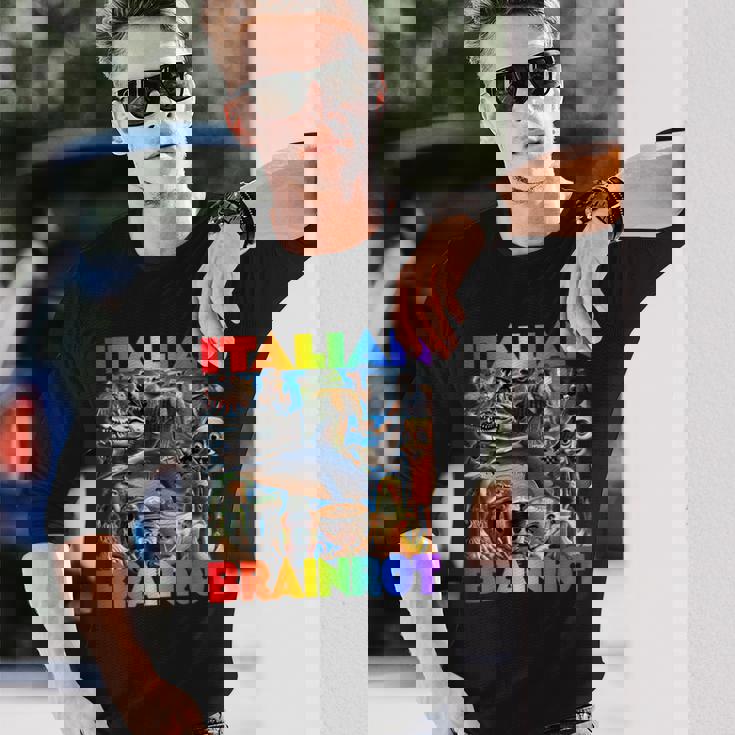 Every Italian Brainrot Meme Italian Brainrotコレクション 長袖Tシャツ 彼への贈り物