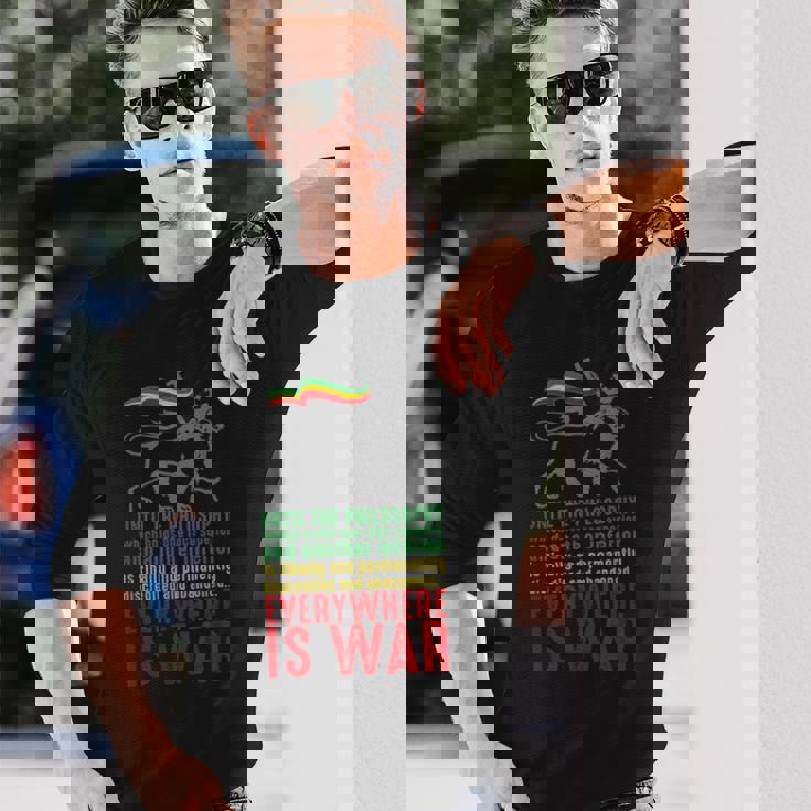 Everywhere Is War ハイレ・セラシエ演説 ユダのライオン レゲエ 長袖Tシャツ 彼への贈り物