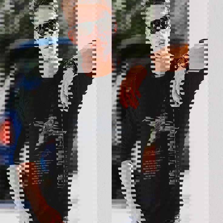 F-5 タイガージェット戦闘機仕様 長袖Tシャツ 彼への贈り物