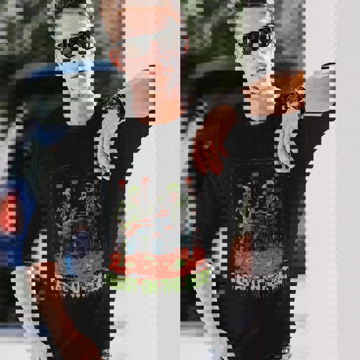 Feast On The Beat ゾンビバンド ハロウィン ロックンロール 長袖Tシャツ 彼への贈り物