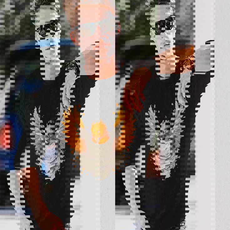 Firebird Reborn Rejuvenation 神話の鳥 アートワーク フェニックス 長袖Tシャツ 彼への贈り物
