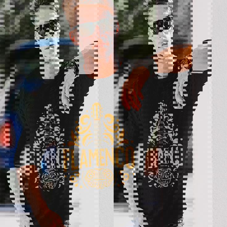 Flamenco スパニッシュギター フラメンコギターアート 長袖Tシャツ 彼への贈り物