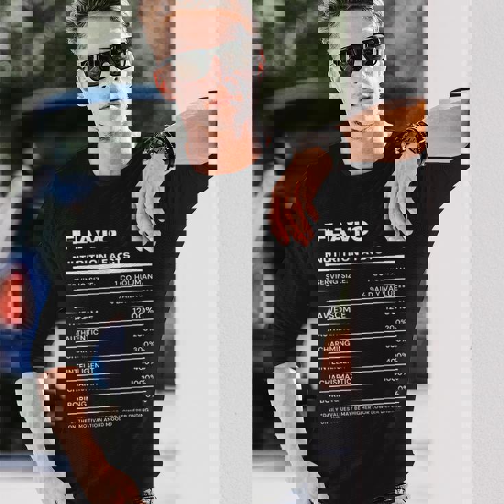 Flavio 栄養成分表示 長袖Tシャツ 彼への贈り物