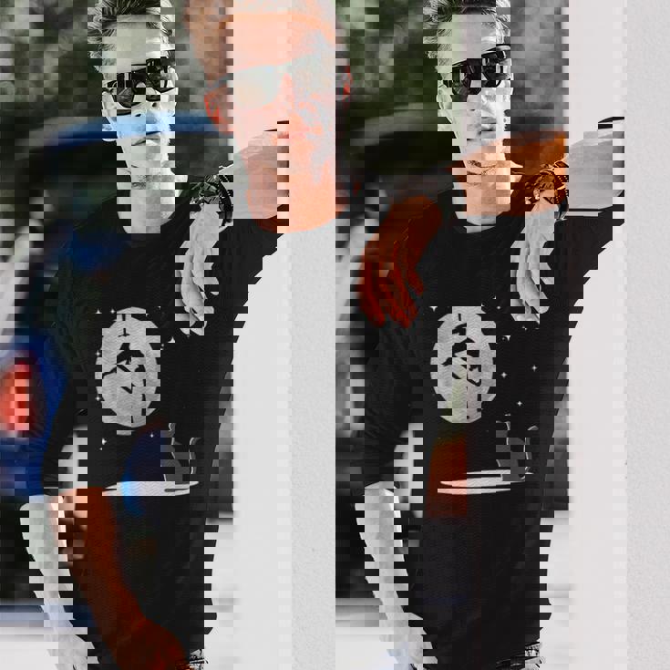 Fly Aerial ヨガハンモックシルク 星と月 猫 猫好き 長袖Tシャツ 彼への贈り物