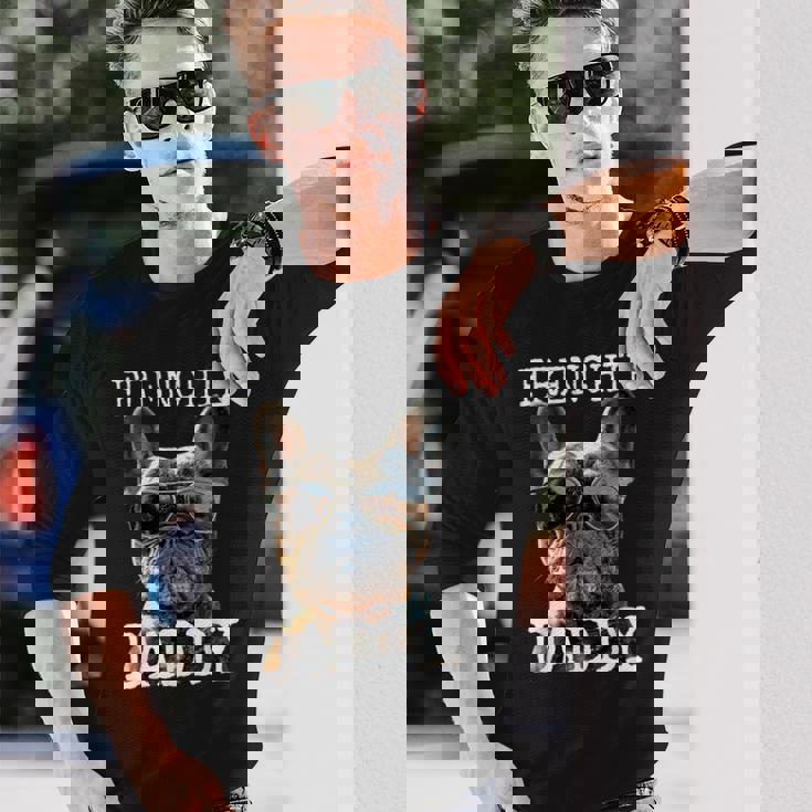 Frenchie Daddyフレンチー パパ 父の日 フレンチブルドッグ 長袖Tシャツ 彼への贈り物