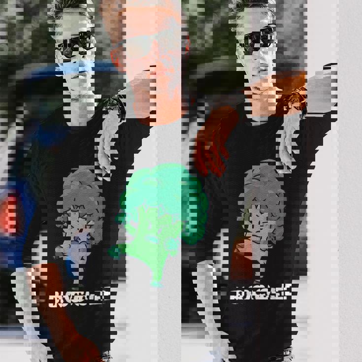 Brocco-Lee Punegetable Love ブロッコリー ビーガンダイエット 長袖Tシャツ 彼への贈り物