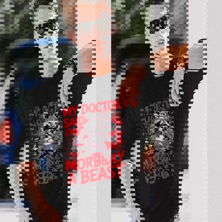 Gym Workout Racoon Muscle 長袖Tシャツ 彼への贈り物